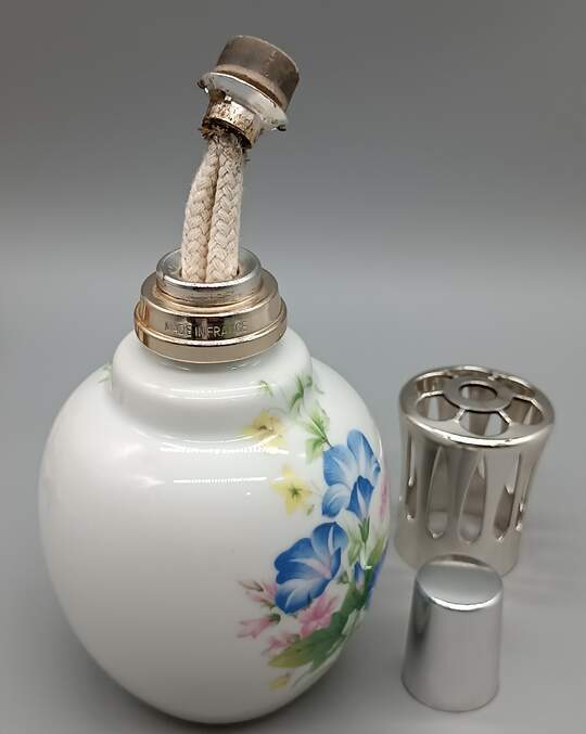 Lampe Berger bleu nuit à paillettes et gris argent ⋆ Brocante Chic