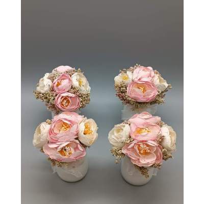 Lot de Pots de Bouquets de Fleurs Séchées