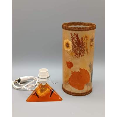 Lampe de Chevet sur Socle Résine Orange Vintage
