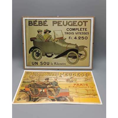 Affiches Publicitaires Anciennes Voitures Peugeot 