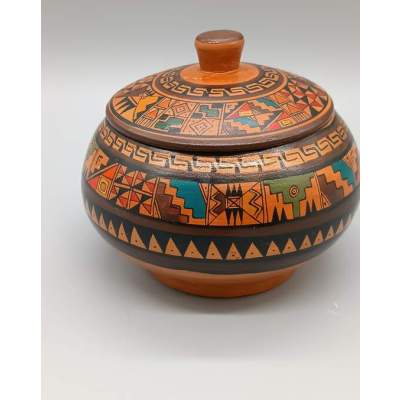 Pot en Terre Motifs Ethniques