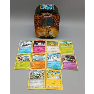 Boîte Métallique Pokémon Pikachu inclus 10 Cartes
