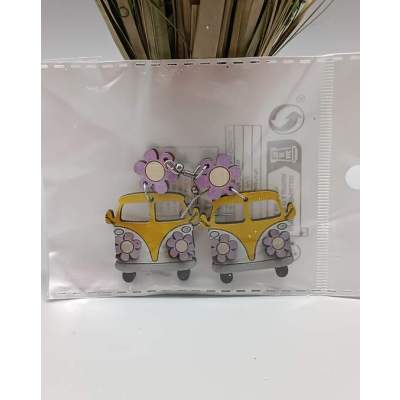 Boucles d'Oreilles Combi VW Jaune