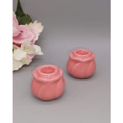 Bougeoirs Bouton de Rose Céramique