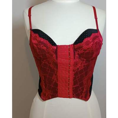 Bustier Corset Dentelle Rouge et Noir