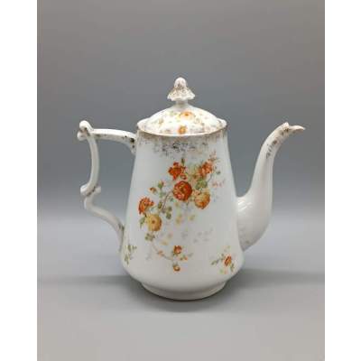Cafetière/Théière Fleurie Orangé Porcelaine Vintage