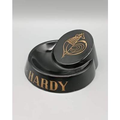 cendrier cognac hardy en opaline noir doré