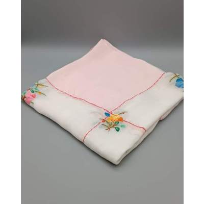 Nappe ou Centre de Table Coton Voile Broderie
