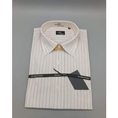 Chemise Homme GAC Rayures Orange/ Marron et Bleu