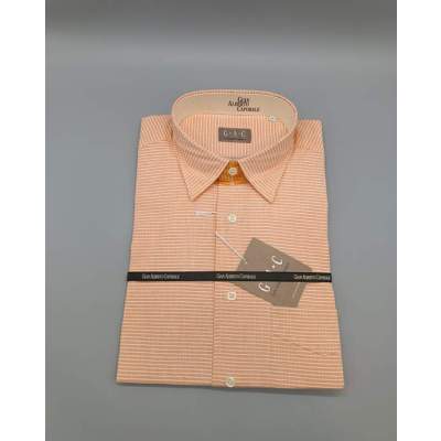 Chemise Homme GAC Carreaux Orange et Blanc