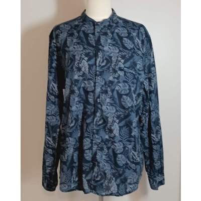 Chemise Homme Motif Feuillage Bleu Slim Fit Kiabi