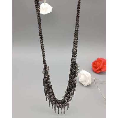 Collier Acier et Perles Vintage