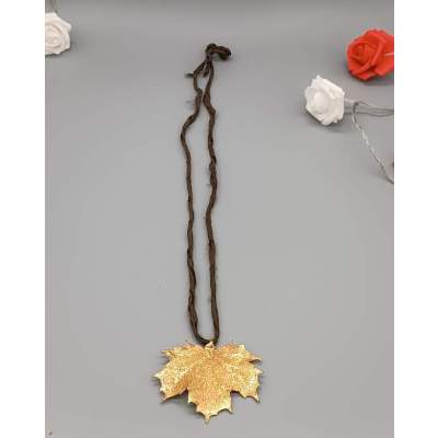 Collier Pendentif Feuille d'Or