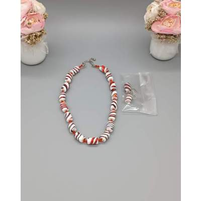 Collier et Boucles d'Oreilles Pâte de Verre Vintage