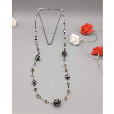 Collier Fantaisie Perles et Métal Vintage