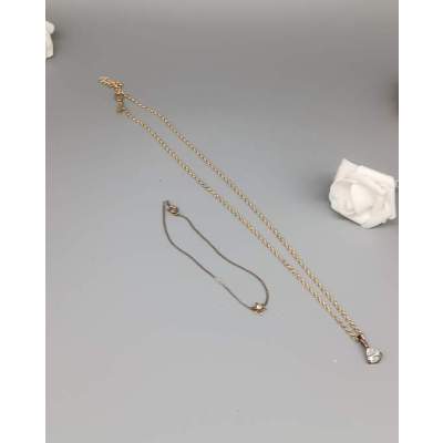 Collier Pendentif Strass et Bracelet Vintage