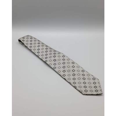 Cravate à Carreaux Gris en Polyester LAURENT CERRER 