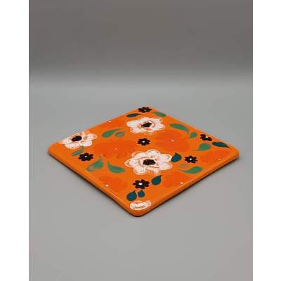 Dessous de Plat Floral Orangé Longwy l.Valenti