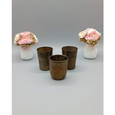 Lot de 3 Gobelets Timbales en Cuivre
