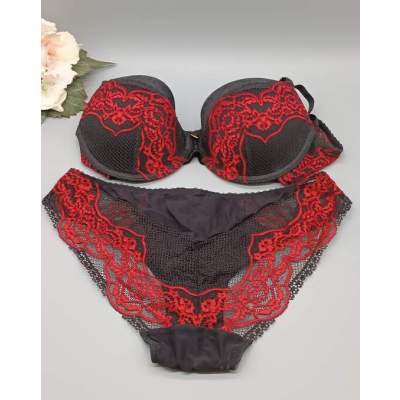 Ensemble Lingerie Rouge Gorge Sexy Tulle et Dentelle