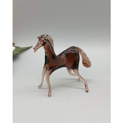 Figurine Cheval en Verre Soufflé