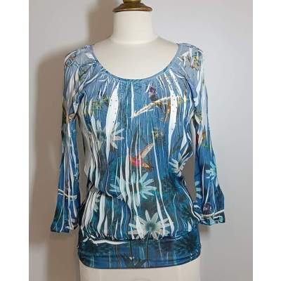 Haut Blouse Femme en Voilage Imprimé Marque Bréal