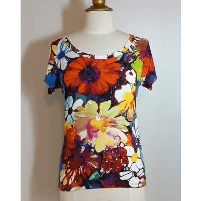 T-Shirt Femme Fantaisie à Fleurs Carla Kops Vintage