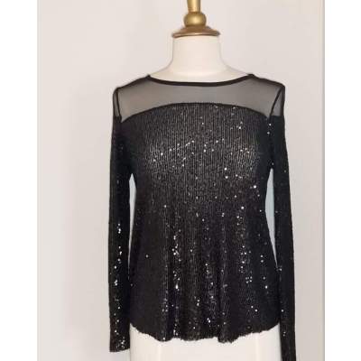 Haut Top Femme en Voile et Sequins
