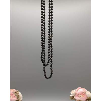 Collier Perles Noir et doré Vintage