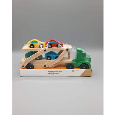 Camion transporteur avec vehicules en bois