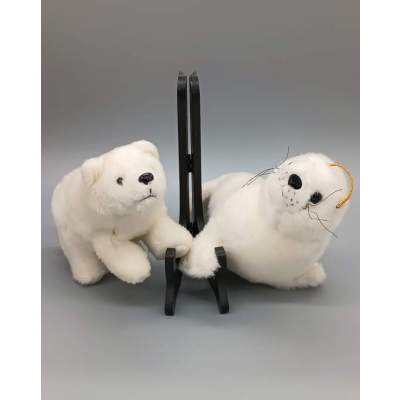 Lot de 2 Peluches Phoque et Ours blanc