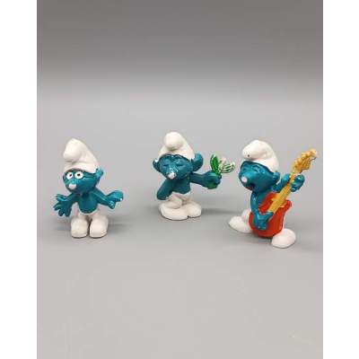 Lot de 3 Figurines Schtroumpfs Peyo Vintage
