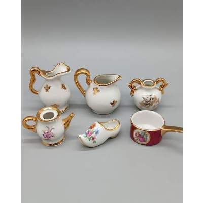 Vaisselles et Sujet en Porcelaine de Limoges Miniature