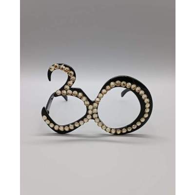 Lunettes Anniversaire Noire et Strass 30 Ans