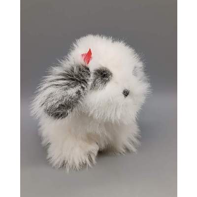 Peluche Petit Chien Noir et Blanc