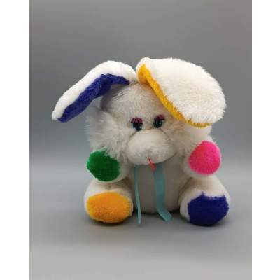 Peluche Lapin Blanc Colorés Vintage