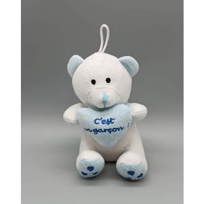 Peluche Ourson " C'est un Garçon" Eluz