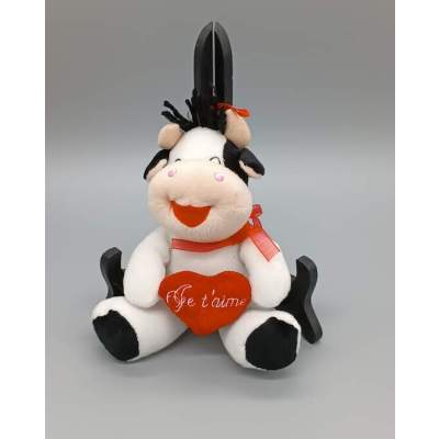 Peluche Vache avec coeur je t'aime Eluz