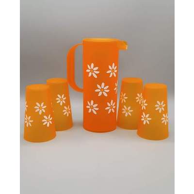 Pichet d'orangeade Publicitaire Vintage et ses 4 verres