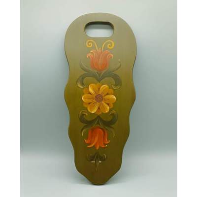 Planche en Bois Représentation Peinture Paysanne Suisse 1981