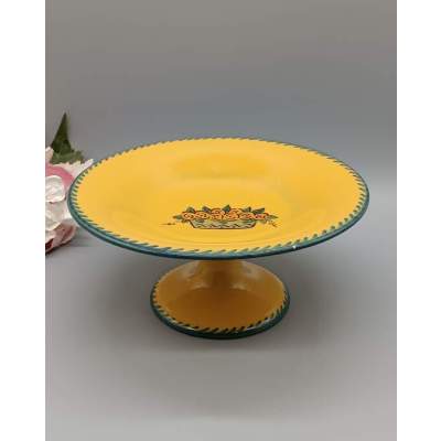 Assiette sur Pied en Faïence Vintage