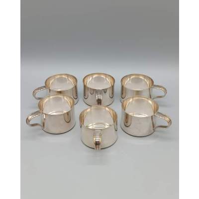 Porte-Gobelets en Métal Argenté x 6 Radad