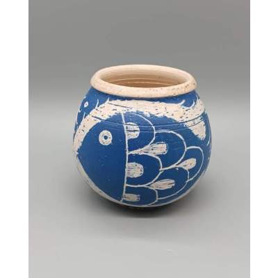 Vase Boule Motif Poisson