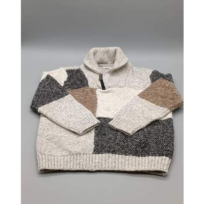 Pull enfant Carreaux Jacquard Col Zippé Orchestra