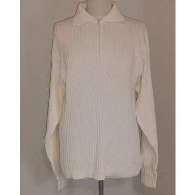 Pull Col Zip Écru Gian Alberto Caporale 