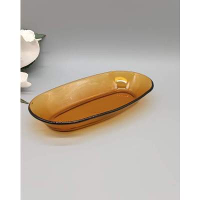 Plat Creux verre Ambré Duralex Vintage