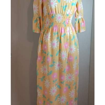 Robe Longue Fleurie Josselyne Vintage 70
