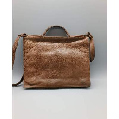Sacoche Cartable en Cuir de Vachette Vintage