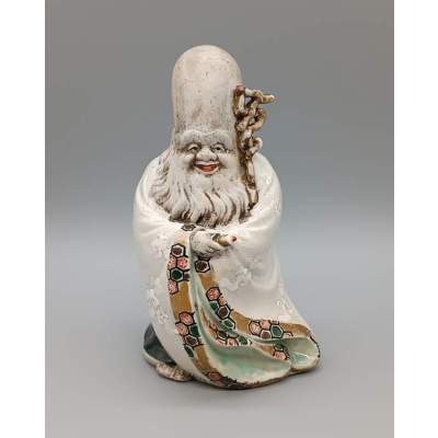 Statuette Japonaise en Céramique Fukurokuju 