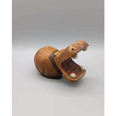 Sculpture Bois Hippopotame